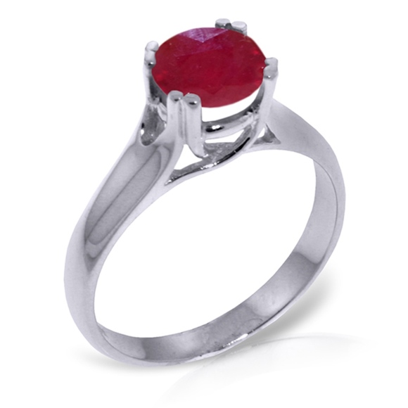 SOLID GOLD SOLITAIRE RING WITH NATURAL RUBY - Picture 3 of 5